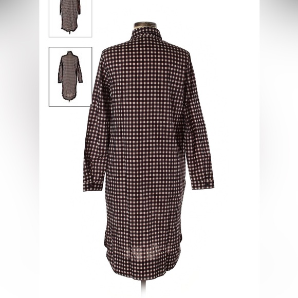 COS Checkered Print Midi Shirt Dress size 8 - Picture 2 of 8